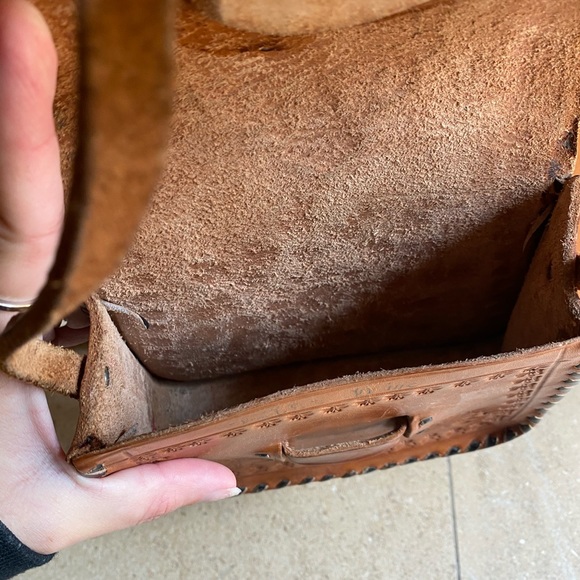 Vintage Real Leather Handmade Crossbody Bag! - Picture 6 of 6